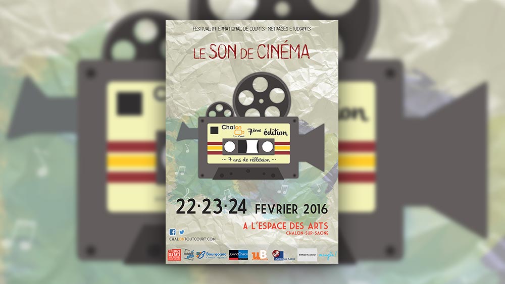 Propositions d'affiches pour le festival international de courts-métrages étudiant Chalon-Tout-Court et brochure trifold du programme
