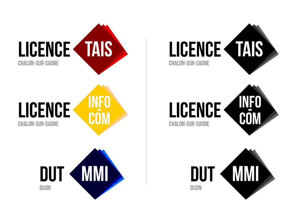 Logotype pour la Licence professionnelle TAIS et déclinaisons pour d’autres formations