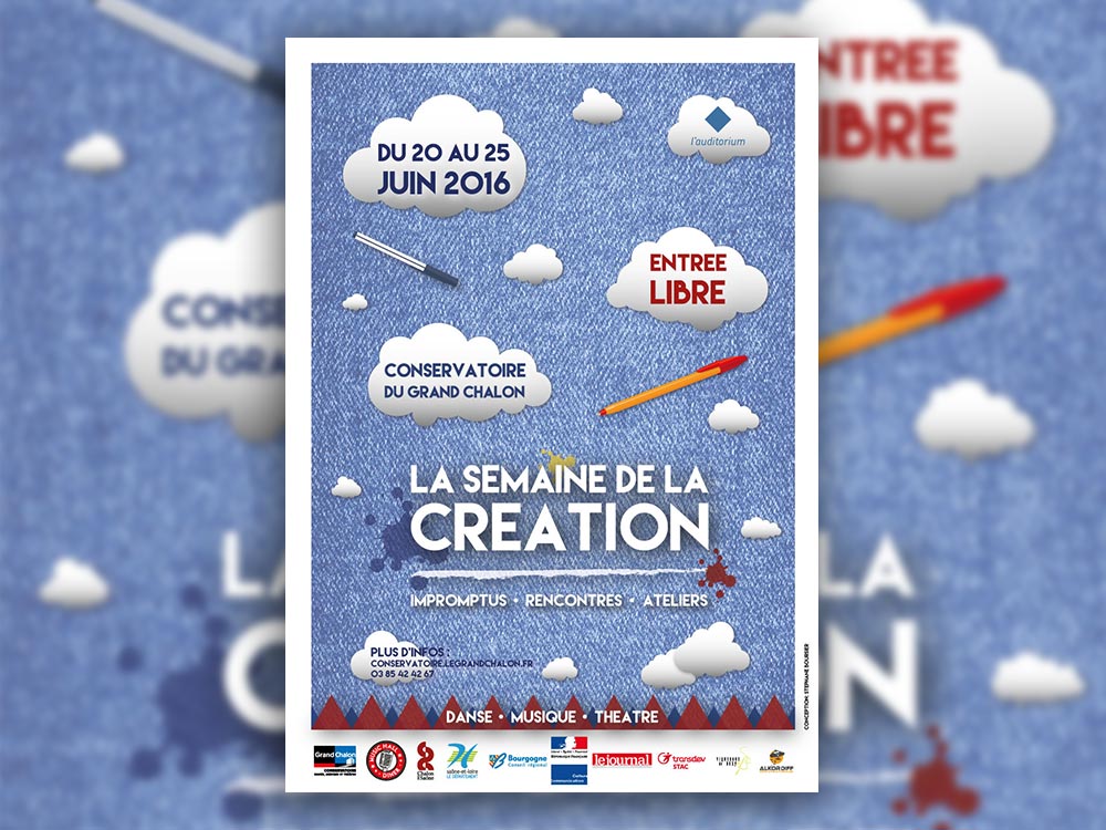 Affiche pour la Semaine de la Création (Conservatoire du Grand Chalon)